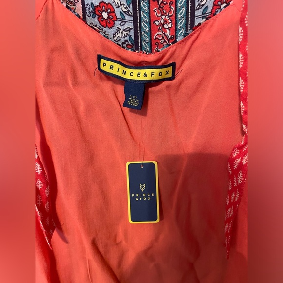 Prince & Fox Bright Floral Boho style Shift Dress with Keyhole Back. - Picture 3 of 5